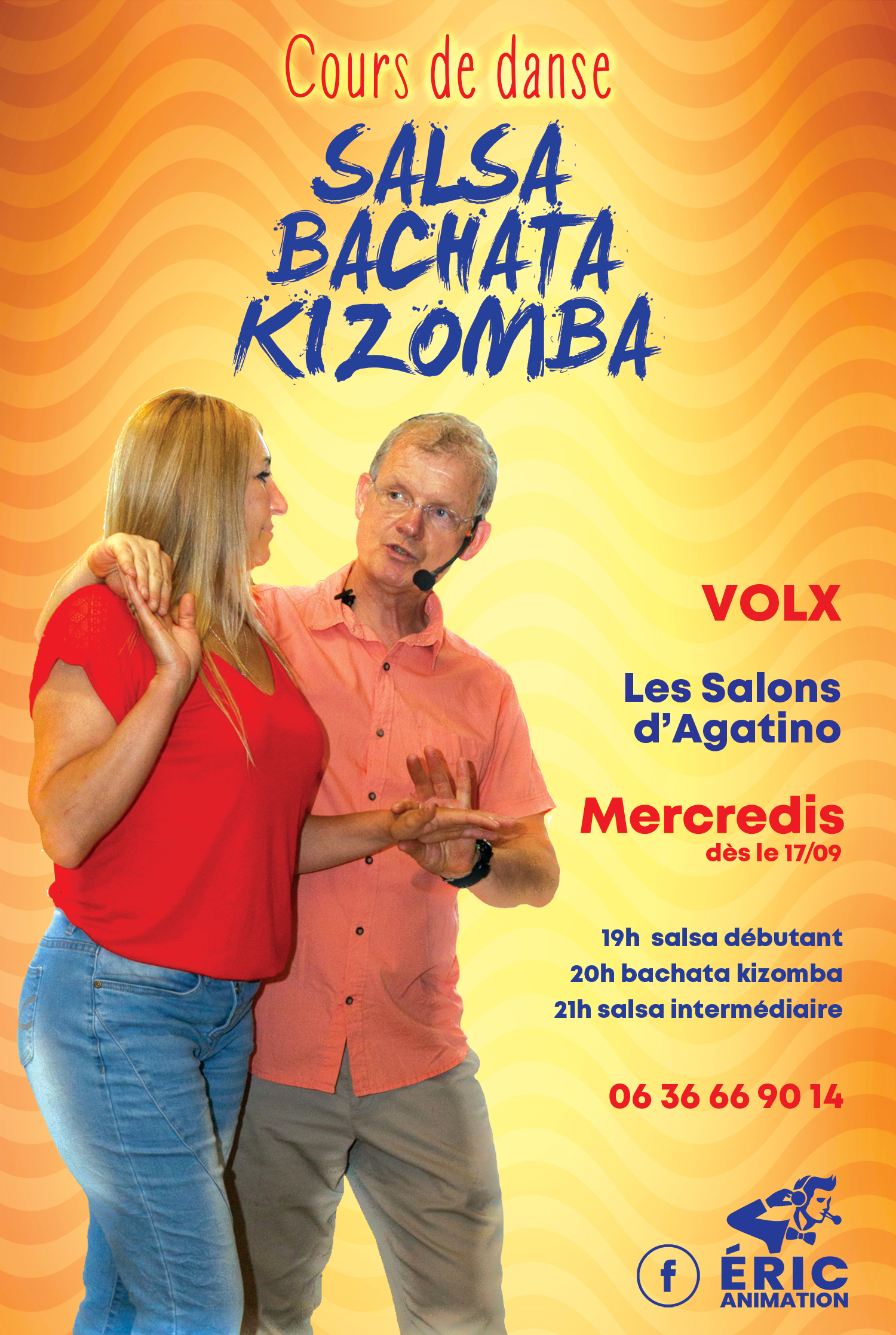 cours de salsa bachata kizomba Manosque le mardi soir salle des Salons d'Agatino à Volx